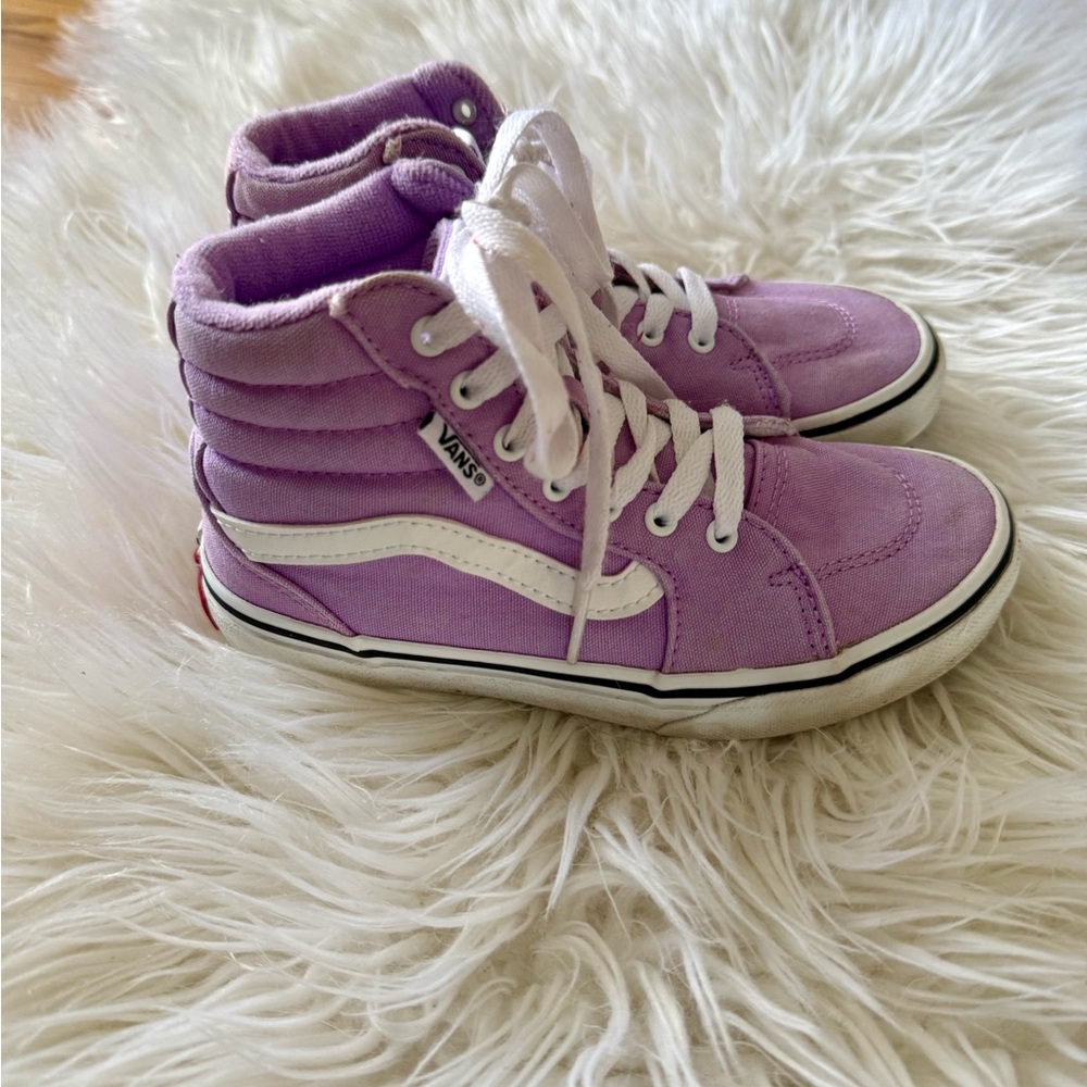 Kids Vans High-Top Sneakers - Purple and White